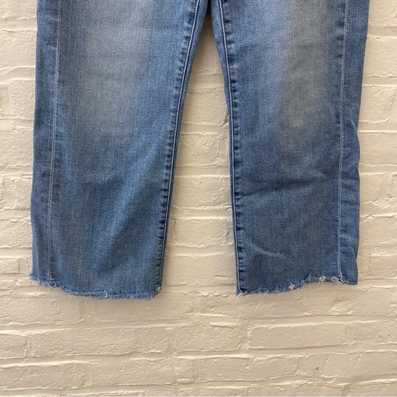 7 for All Mankind | Alexa High Waist Ankle Wide Leg Jeans Raw Hem Mercer Blue 29 - Picture 3 of 10